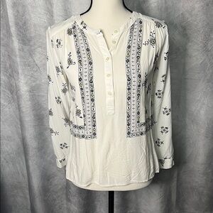 Ann Taylor LOFT Petites Floral Long Sleeved Blouse - XSP